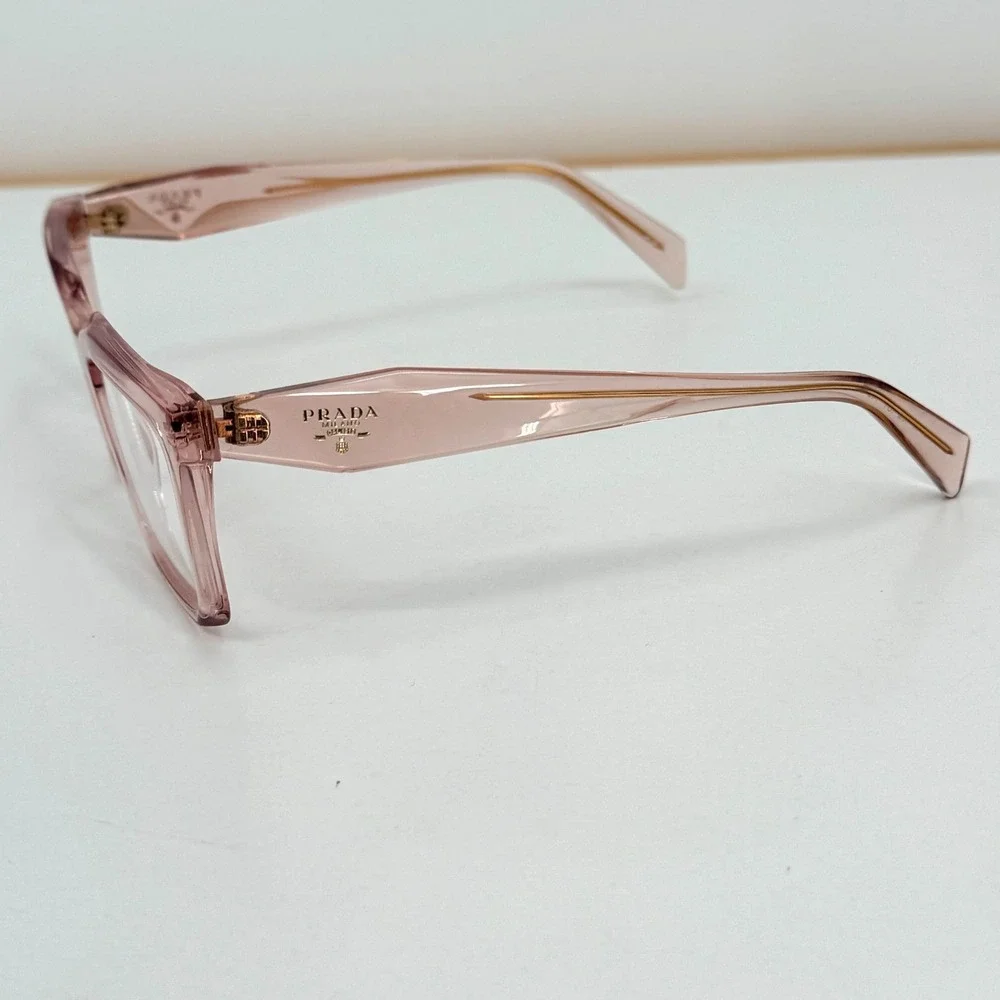 Prada Transparent Peach Pink Acetate Frame Eyeglasses PR AY19 19Q-101